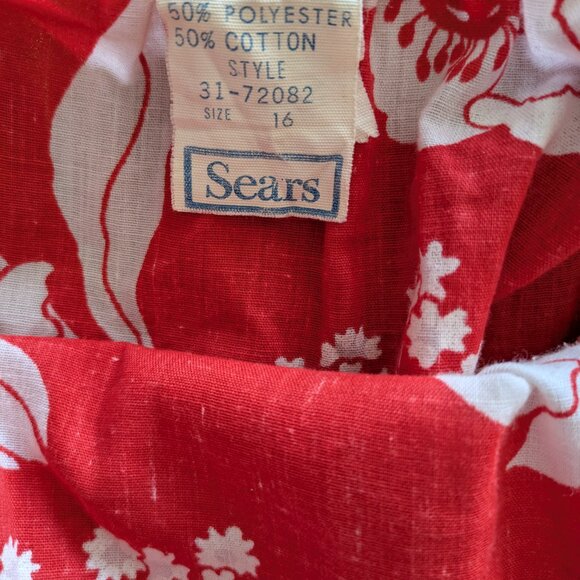 Vintage Red and White Summer Dress - Picture 5 of 6